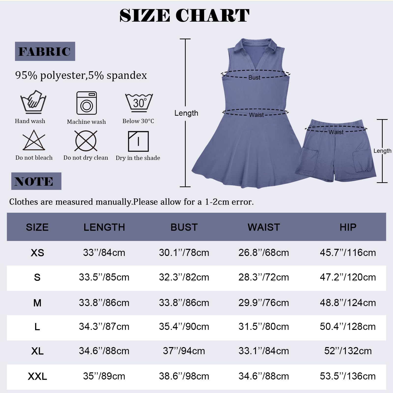 Bezioner Robe Tennis Femme sans Manche Robe Polo avec Shorts Robes Golf Femmes avec 4 Poches Ligne A Vêtements de Sport
