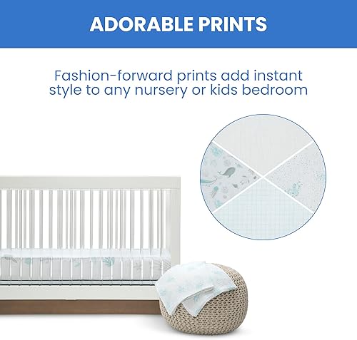 Miniatura 5 de Delta Children Mantas de muselina 100% algodón para niñas y niños, 47 x 47 pulgadas (paquete de 4), vida marina