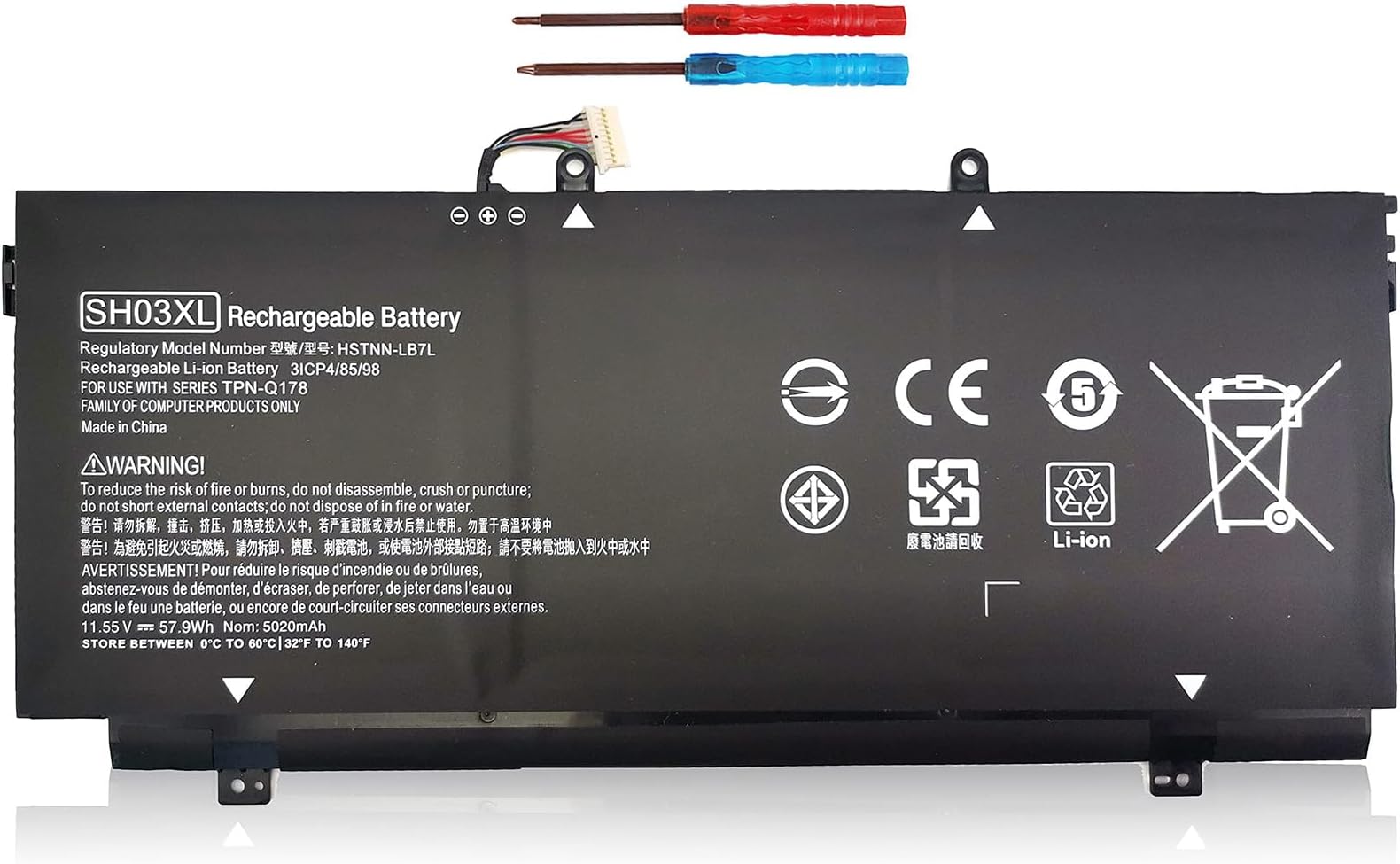 SH03XL 859356-855 Battery for HP Spectre X360 Convertible 13-ac0xx 13-ac023dx 13-ac033dx 13-ac063dx 13-ac013dx 13-ac076nr 13-w0xx 13-w023dx 13-w013dx 13-w063nr 13-ab0xx 859026-421 SH03057XL CN03XL