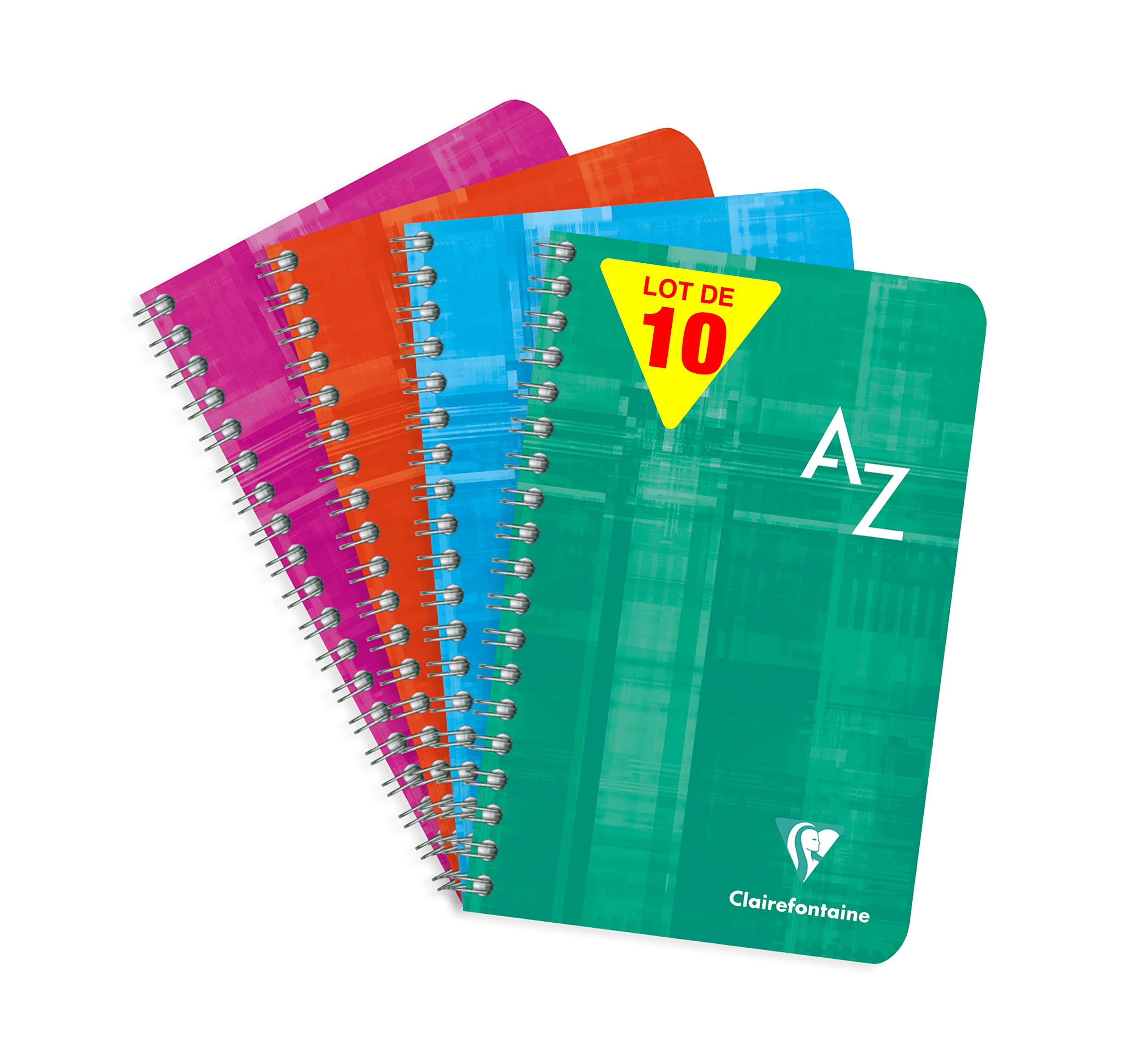 Clairefontaine 68698C - Lot 10 Répertoires Spirale 11x17cm 100p GC 90g