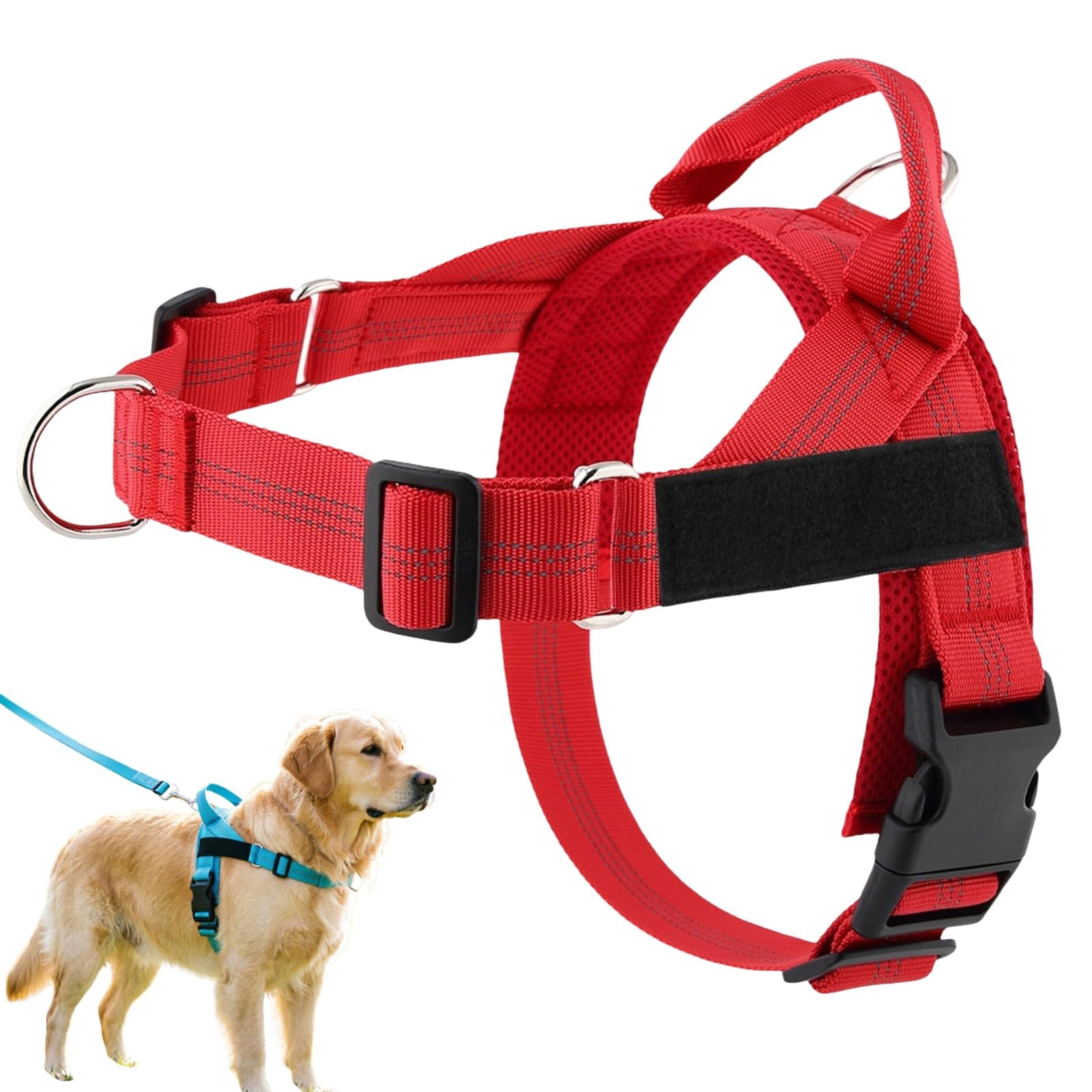 Paropet No Pull Dog Harness, Cordless Breathable Comfort Pet Walking Vest Harness with Secure Buckle Design, Front Clip Adjustable Pet Vest, Ideal for Medium Large Dogs Daily Outdoor Walking Training