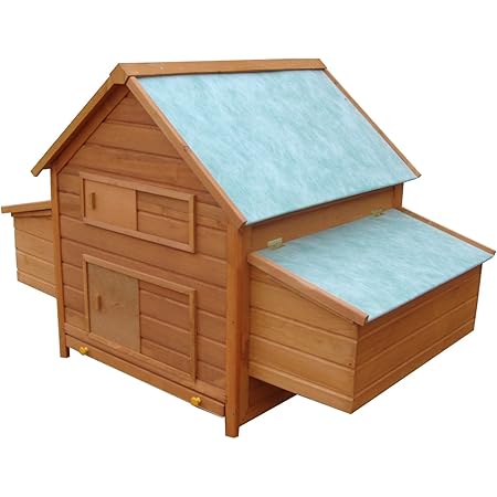 PawHut Pollaio In Legno Di Abete Con Posatoio Area Esterna E Area Di