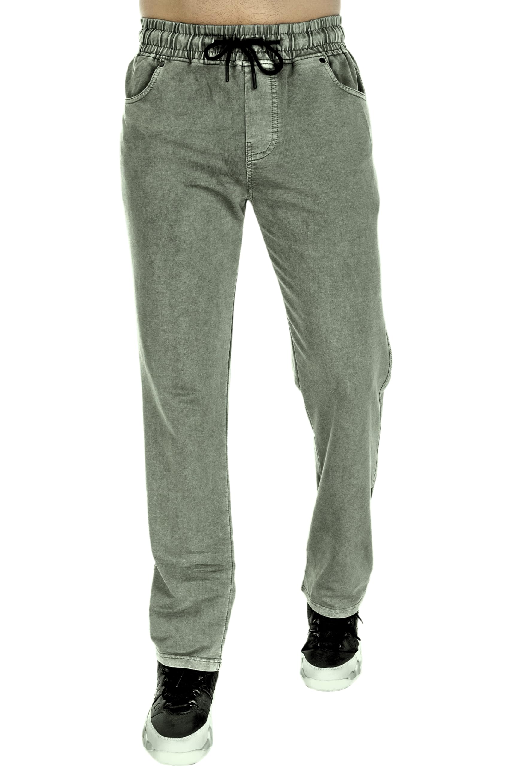 Men’s Jogger Jeans | Mid-Rise Cotton Blend | Stretchable Denim with Elastic Waistband | Side & Back Pockets | Stone Washed | Comfortable Jeans for Men-image-24