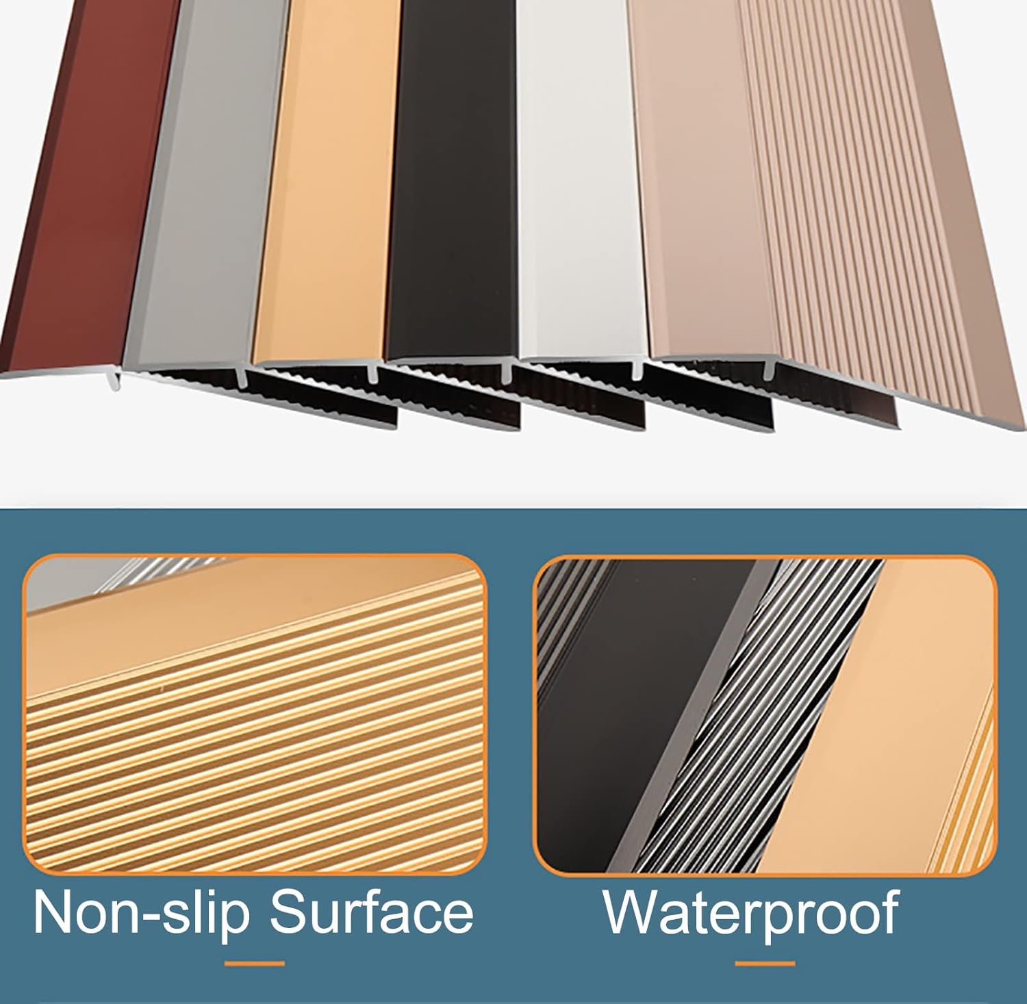 Wood to Tile Transition Strips 72 Inches Arc Floor Cover, Aluminum Alloy Threshold Strip Ideal for Laminate, Hardwood in Doorways - Easy Installation