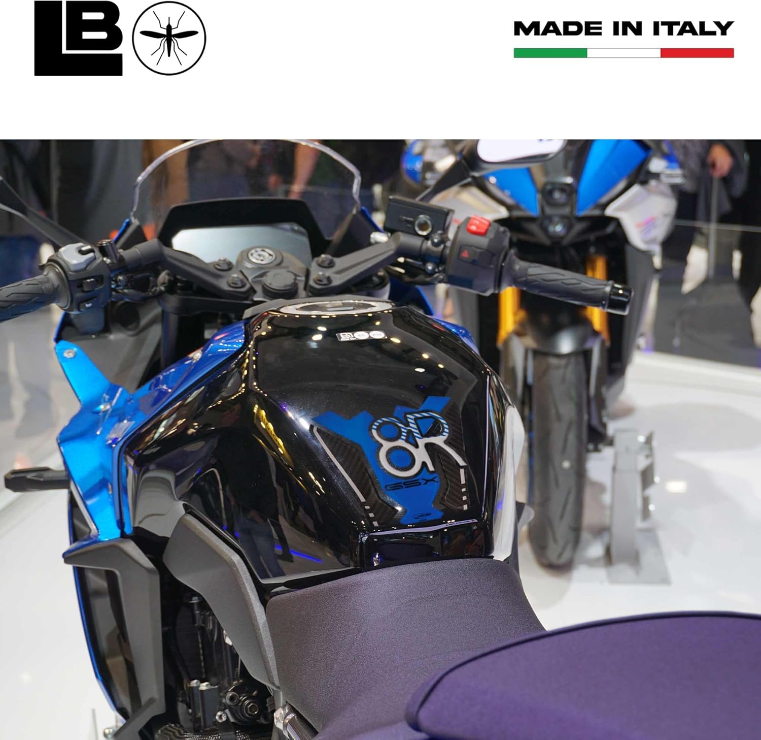 labelbike - 3D Tank Pad Gel Resin Sticker for Motorcycle Tank Pad Decoration and Protection Compatible with Suzuki GSX-8R