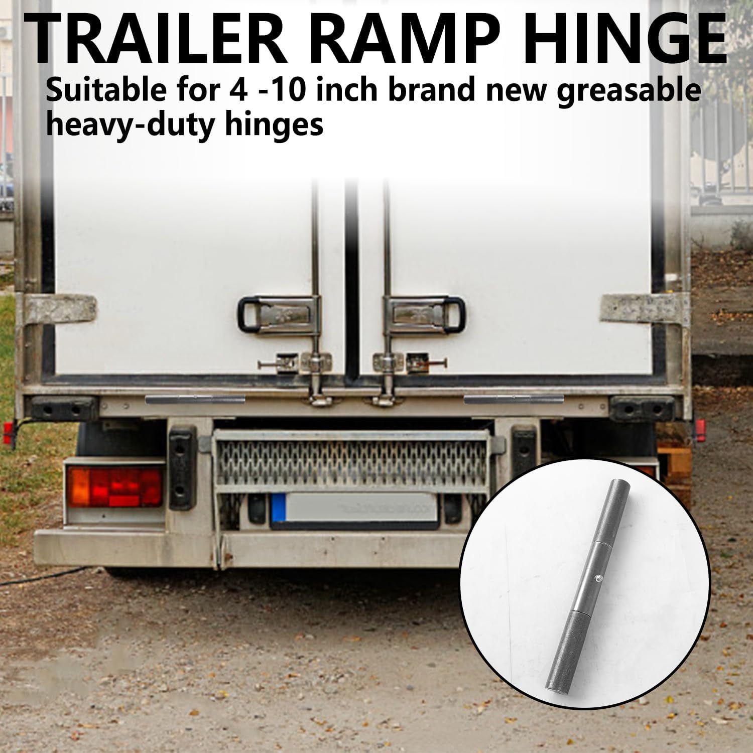4Pack 10 Inch Weld On Trailer Ramp Hinge, 10“ Steel Heavy Duty Greasable Ramp Door Hinges，Black
