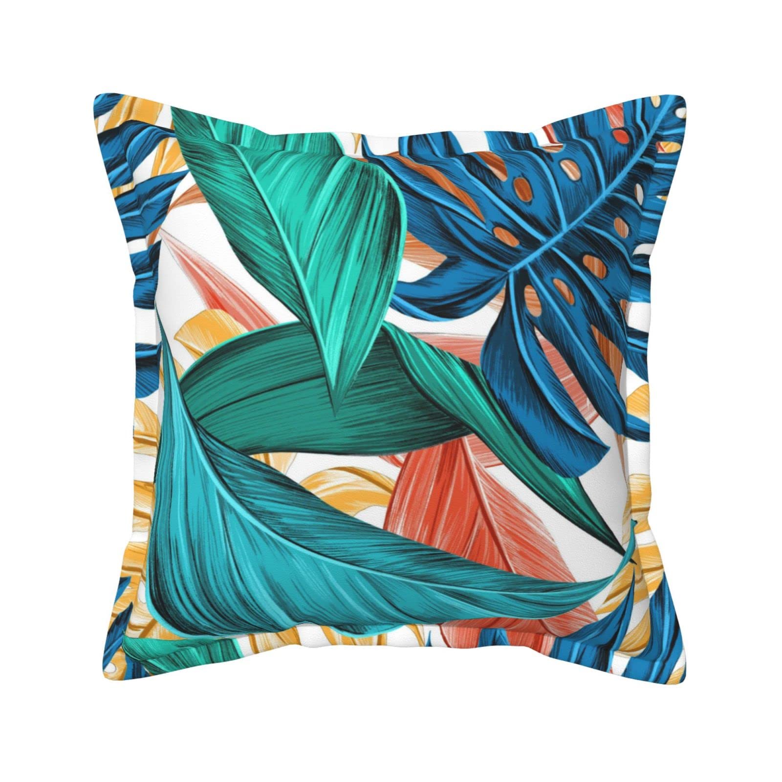 Housses de coussin carrées palmier tropical pour canapé et salon