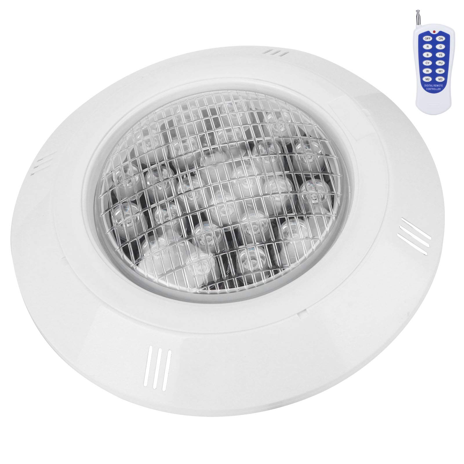 Fdit Oświetlenie podwodne RGB, wodoszczelne, oświetlenie zewnętrzne, oświetlenie basenu, oświetlenie krajobrazu, pilot zdalnego sterowania, 24 W, produkty oświetleniowe