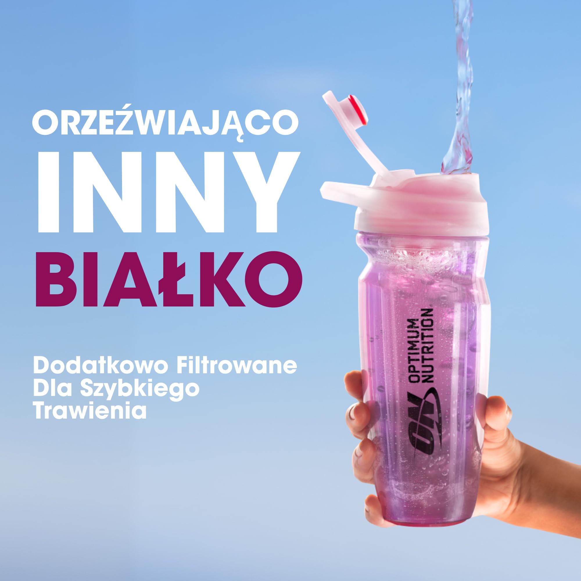 Optimum Nutrition Clear Whey Isolate, 20 g Izolatu Bialka Serwatkowego, Czarna Porzeczka, Zero Cukru, Bialko Wspomaga Wzrost Miesni, 480 g, 20 Porcji