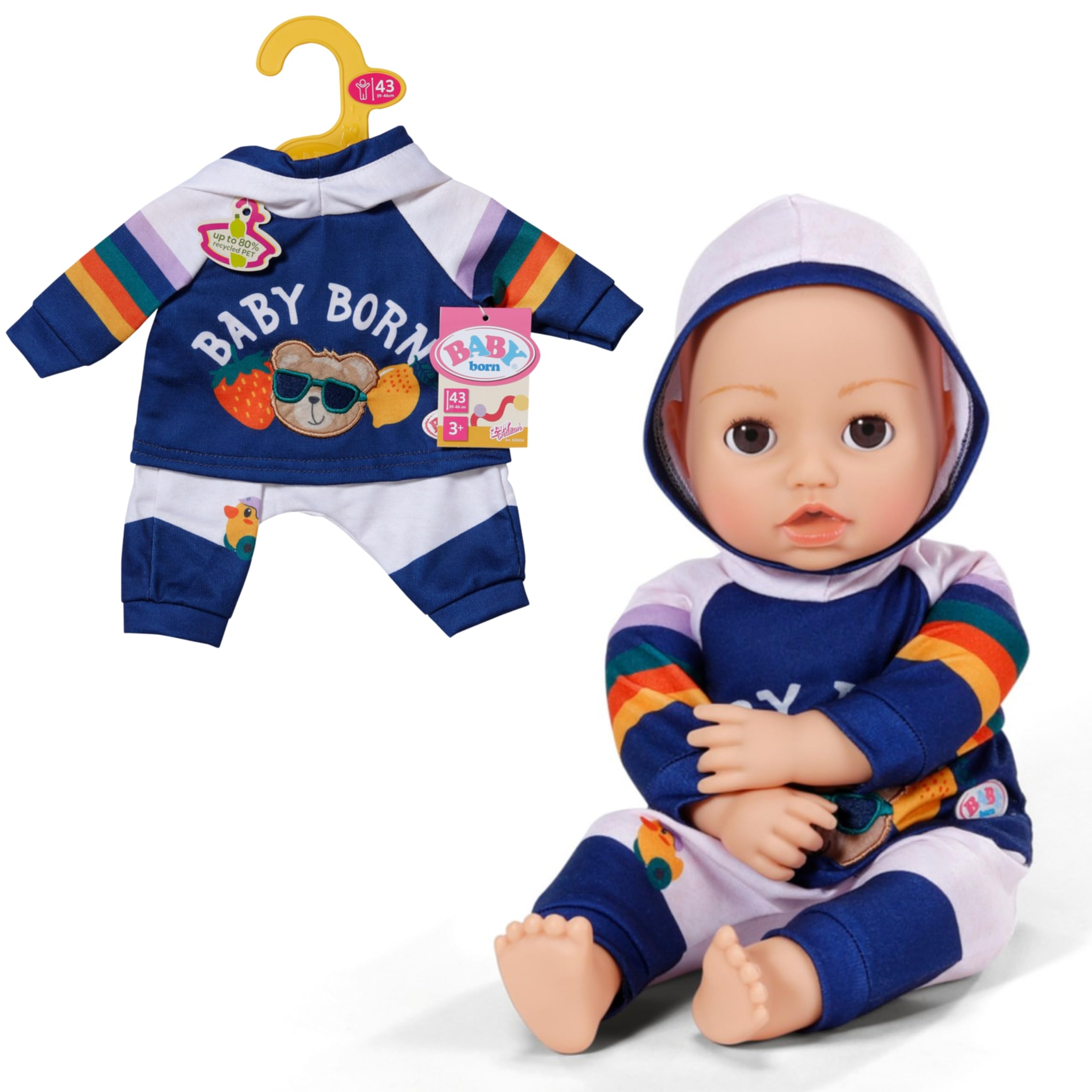 BABY born Navy Tracksuit for 43 cm Dolls with Hoodie