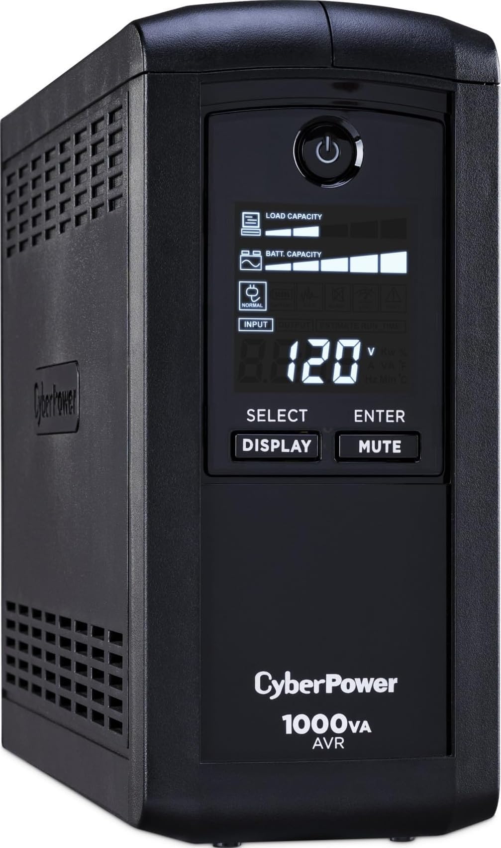 CP1000AVRLCD Intelligent LCD UPS Battery Backup | Surge Protector, 1000VA/600W, 9 Outlets, AVR, Mini-Tower