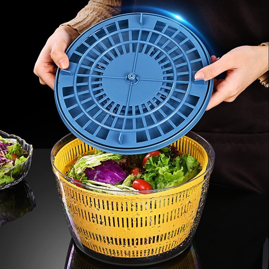 SéChoir éLectrique Essoreuse à Salade DéShydrateur Multifonction Fruits éGouttoir USB Charing éGouttoir de Cuisine