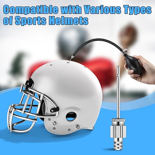 Miniatura 4 de Kit de bomba de casco de fútbol, inflador de casco universal con válvula de liberación y lubricante, bomba de aire inflable para casco de fútbol con