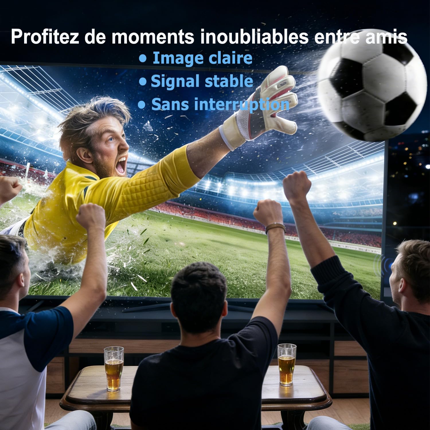 2026 Antenne TV Intérieure Puissante, Antenne TNT, Signal Stable, 4K/1080P | Sans Abonnement | Réception Longue Portée | Amplificateur Intégré | Câble Coaxial 5 m | Compatible Smart TV | Base Magnétique