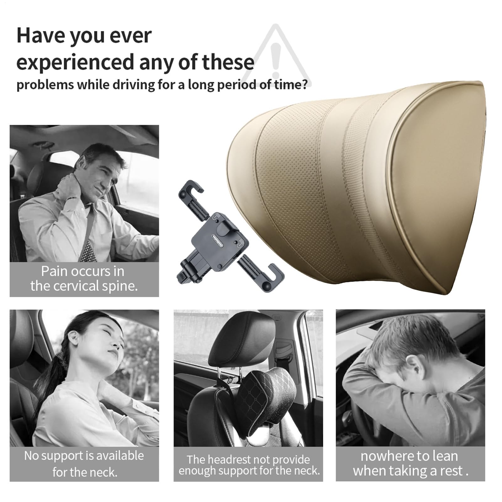 Oreiller réglable pour appuie-tête de Voiture – Coussin de Nuque réglable à Lent, Soutien Doux avec Crochet, Repose-tête Doux pour la Peau pour la Conduite