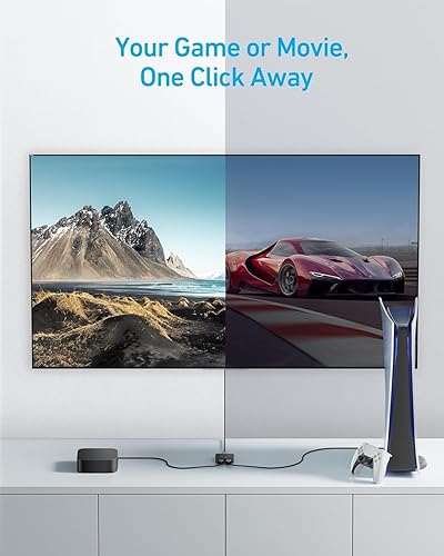 Vista 3 de Anker - Conmutador HDMI, conmutador HDMI 4K@60Hz, 2 en 1 salida con acabado suave, compatible con HDR, 3D, Dolby, compatible con portátiles, PC