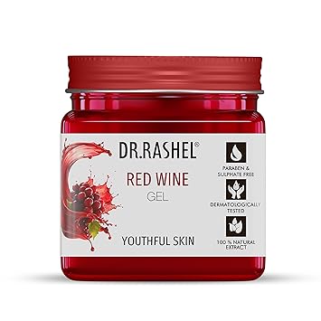 DR.RASHEL Red Wine Gel | With Antioxidants & Red Wine Extract | Hydrating | Anti-Aging | Skin Firming | Glowing Skin | Natural Skincare Gel For Face & Body | 380 ml - image, photos