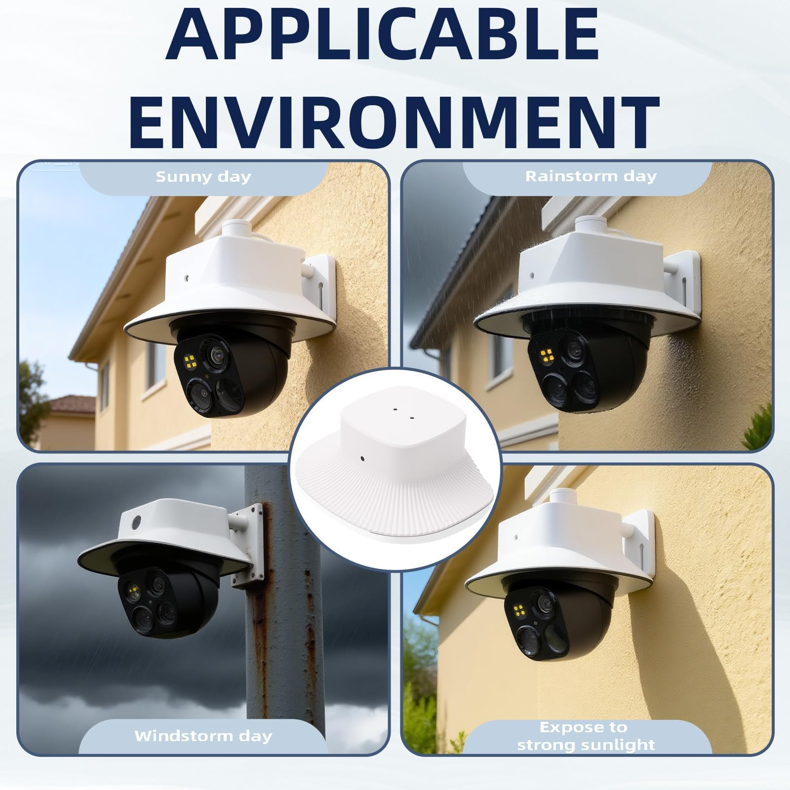 Housse de Protection Contre la Pluie pour Eufy Security SoloCam S340 Résistante aux Intempéries Protège Contre la Pluie, Les Aayons UV Poussière et Vents Violents（Blanc）