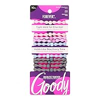 Vista 9 de Goody Ouchless Forever - Elásticos para cabello fino, 10 unidades, color negro, bandas libres de daño, lazos para el cabello 3 veces más fuertes