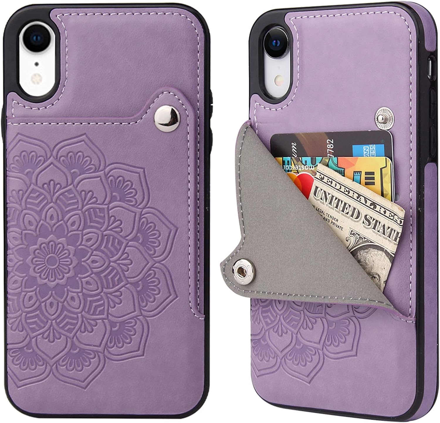Apucase iPhone XR Case XR Wallet XR Phone Protective Cover with Card Credit Holder Slot and Slim Leather Case