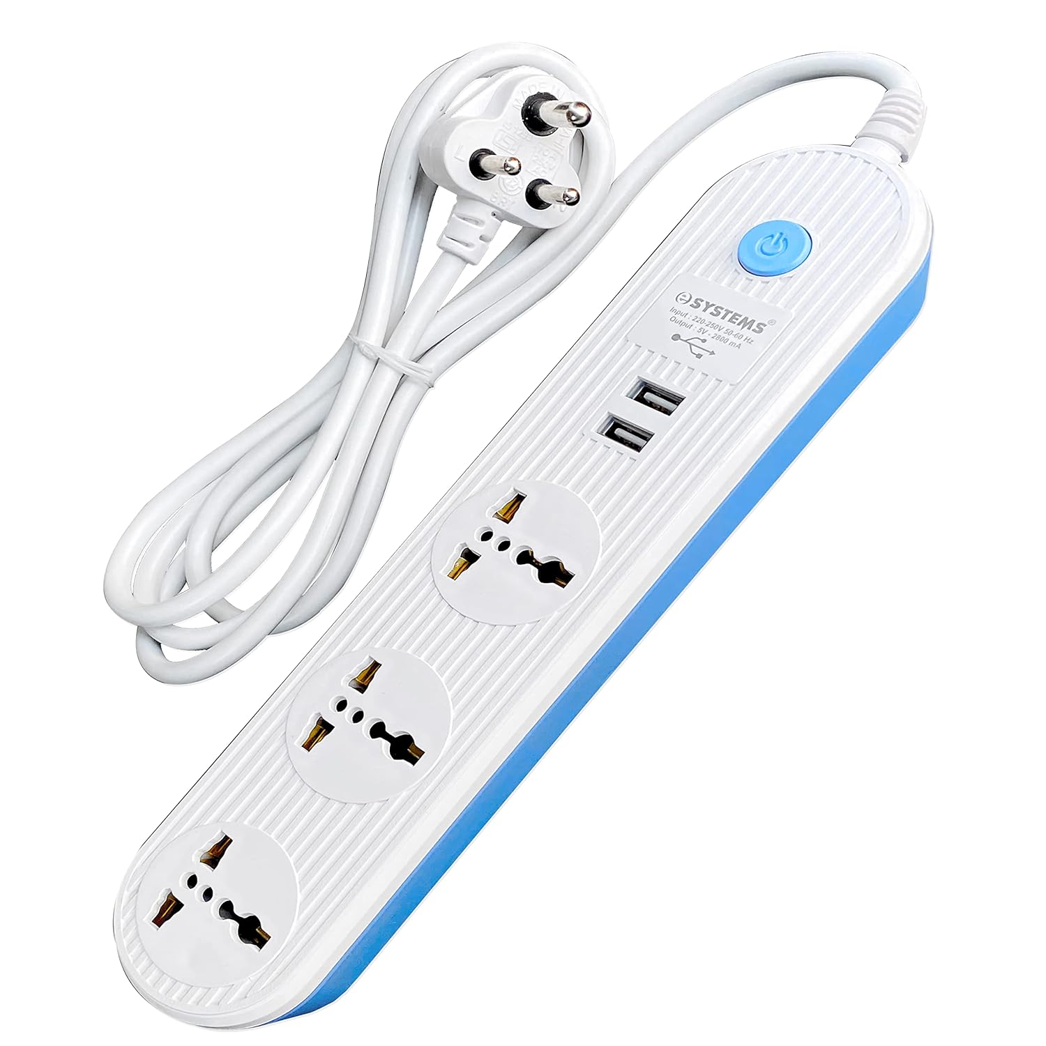 Buy eSYSTEMS Extension Cord with USB Port, 10 A (2 USB Port Fast