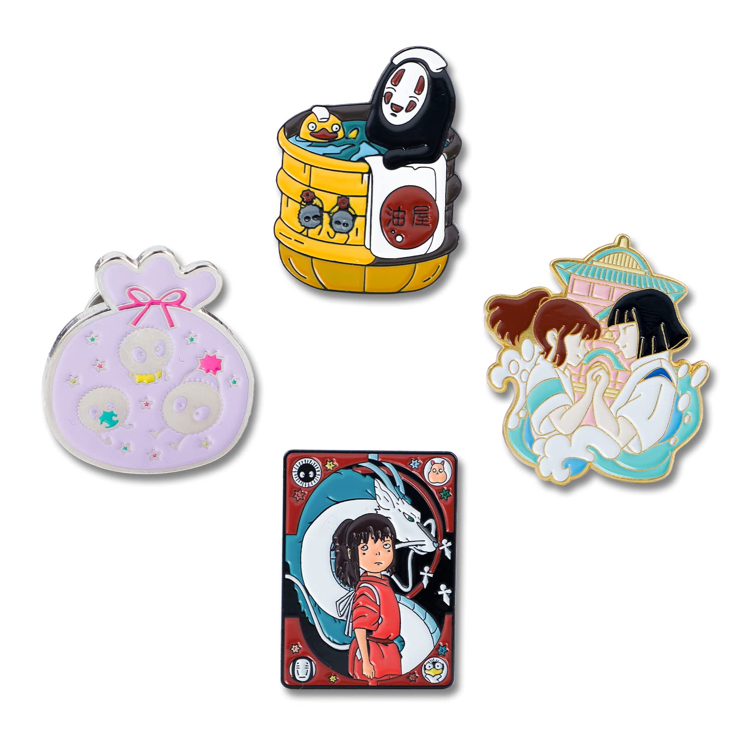 3pcs Spirited Away Enamel Pin Set No Face Kanonashi Soot Sprites Cute Pins for Backpacks Faceless Brooch Jewelry - PIN-No Face 2203