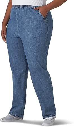 Chic Classic Collection Women's Plus Cotton Pull-on Pant with Elastic Waist