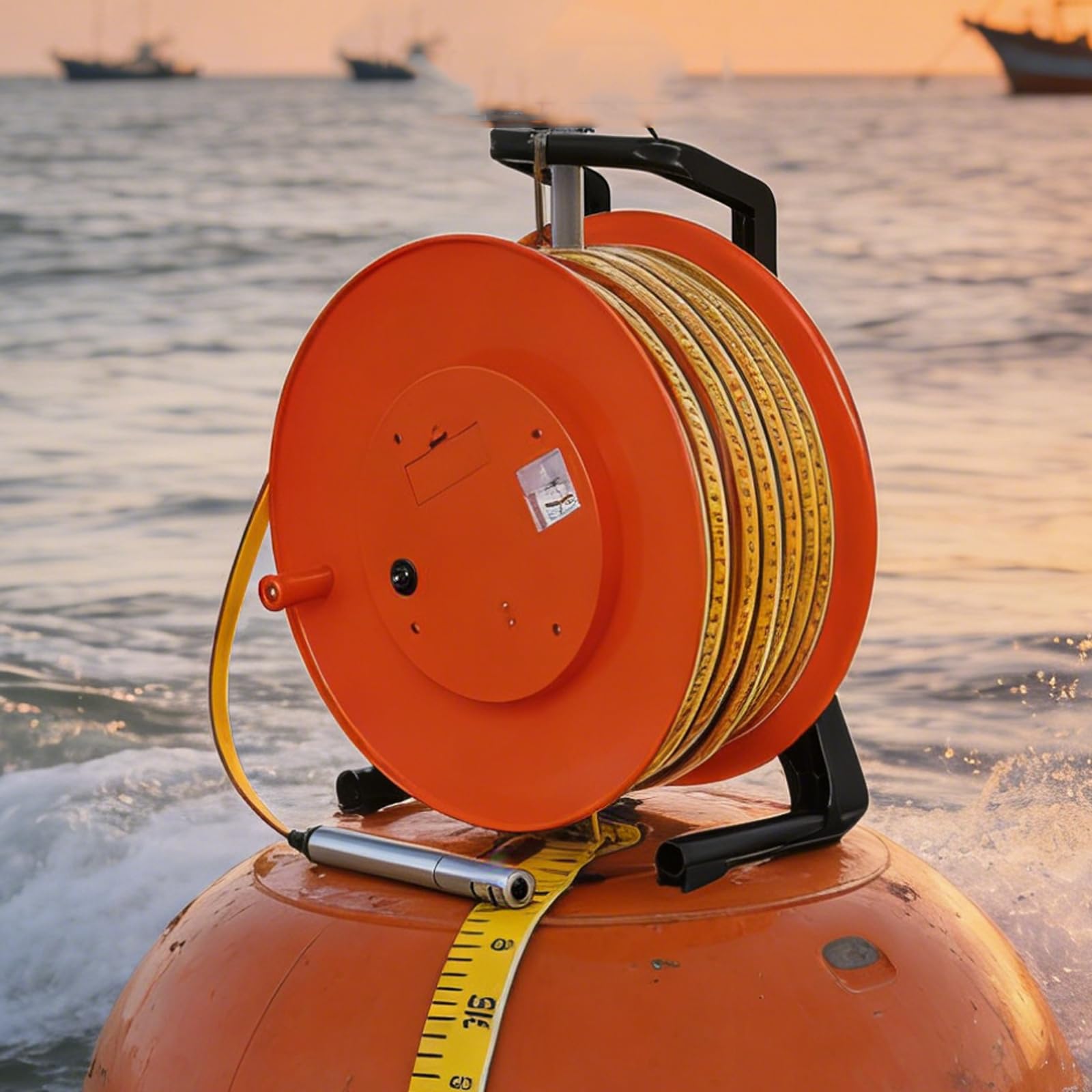 Misuratore portatile del livello dell'acqua per pozzi forati, strumento di misurazione della profondità del pozzo profondo con display di picco, essenziale per la riparazione e la manutenzione di