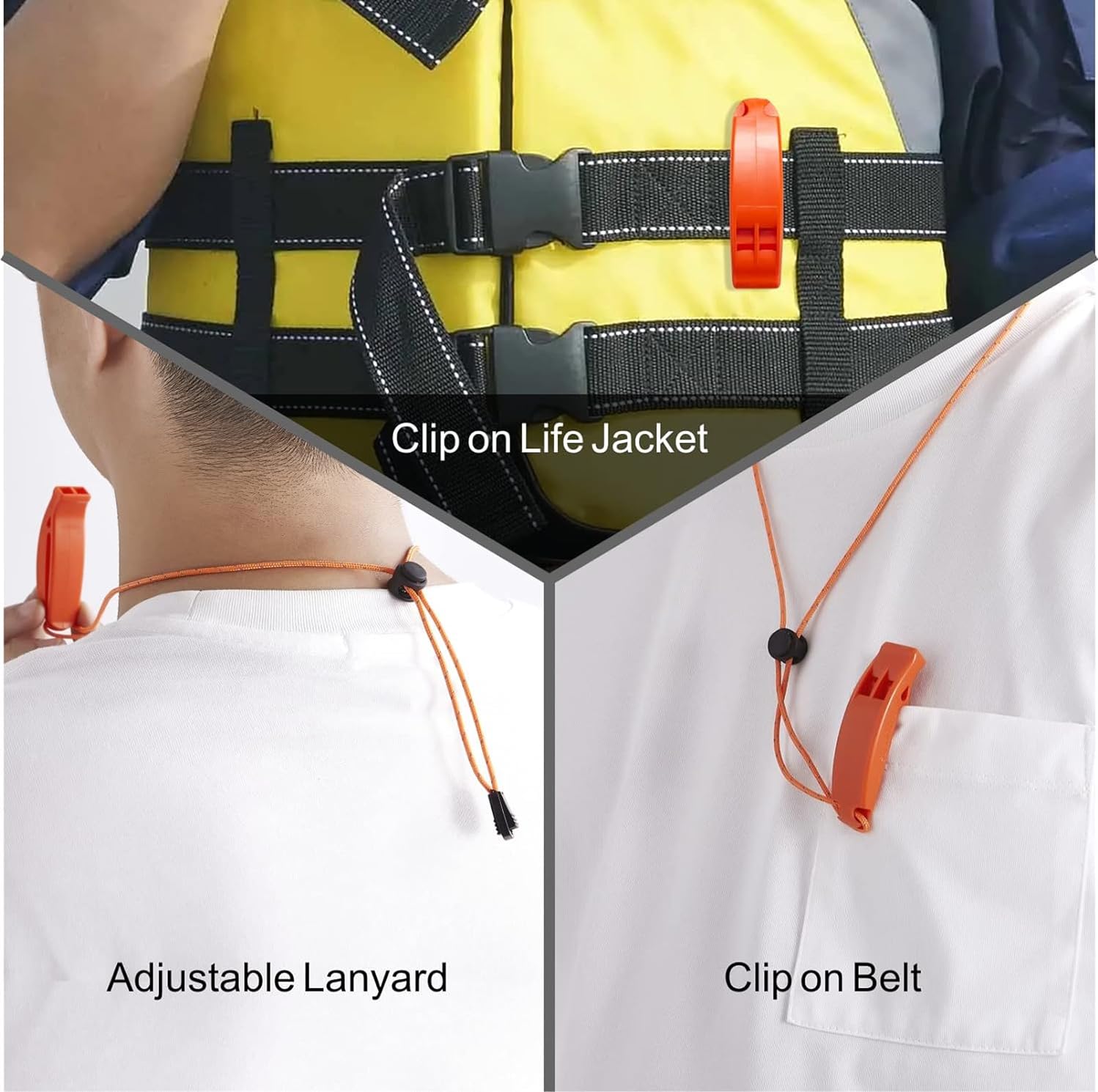 Silbato Supervivencia, Portátiles Silbato de Emergencia con Ajustable Reflectante Cordón,Lifesystems Silbato de emergencia Safety con cordón de Lifesystems para actividades al aire libre(4 Piezas)