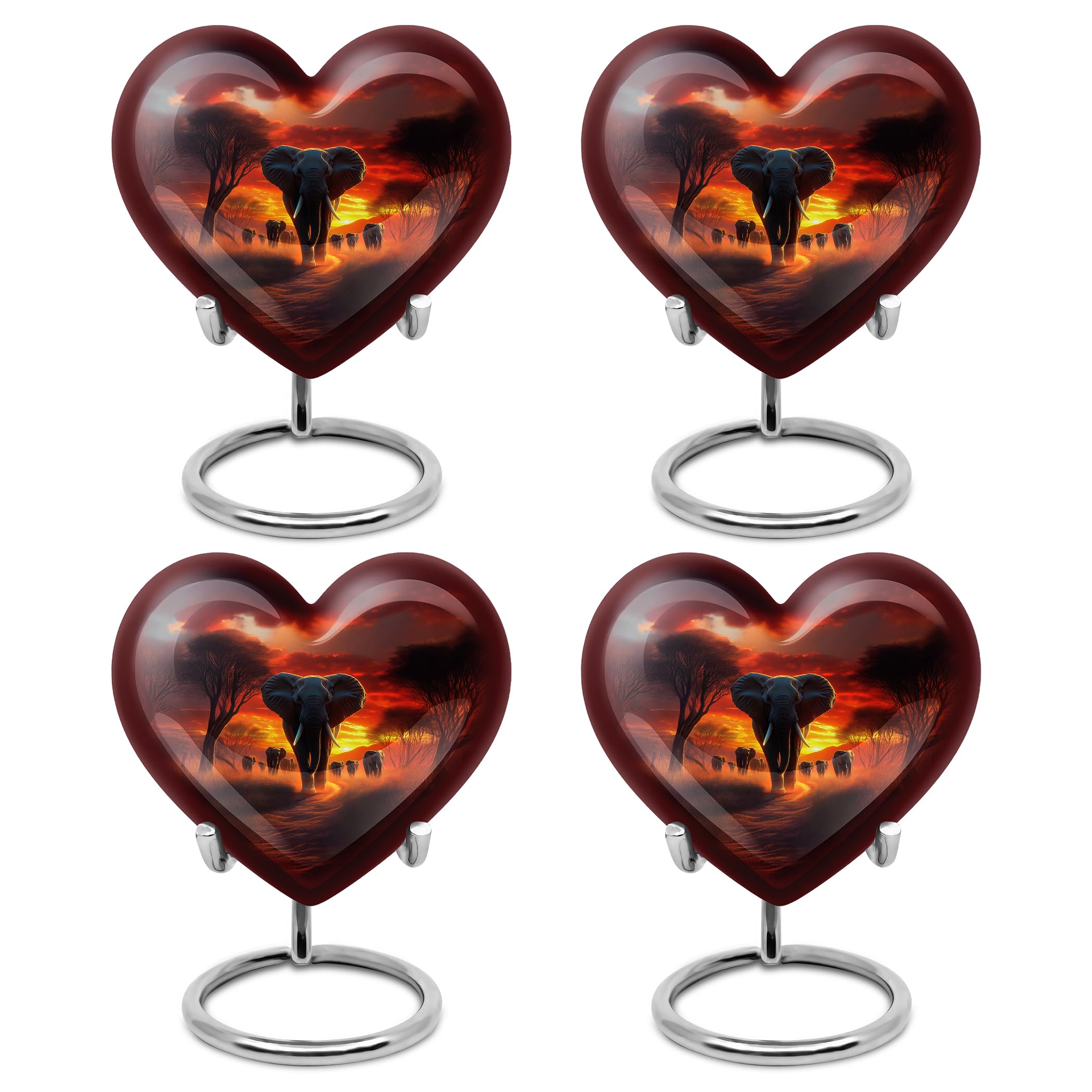 Elephant Urn Small Burial Urn for Mom &amp; Dad 3 Inch 4 Qty