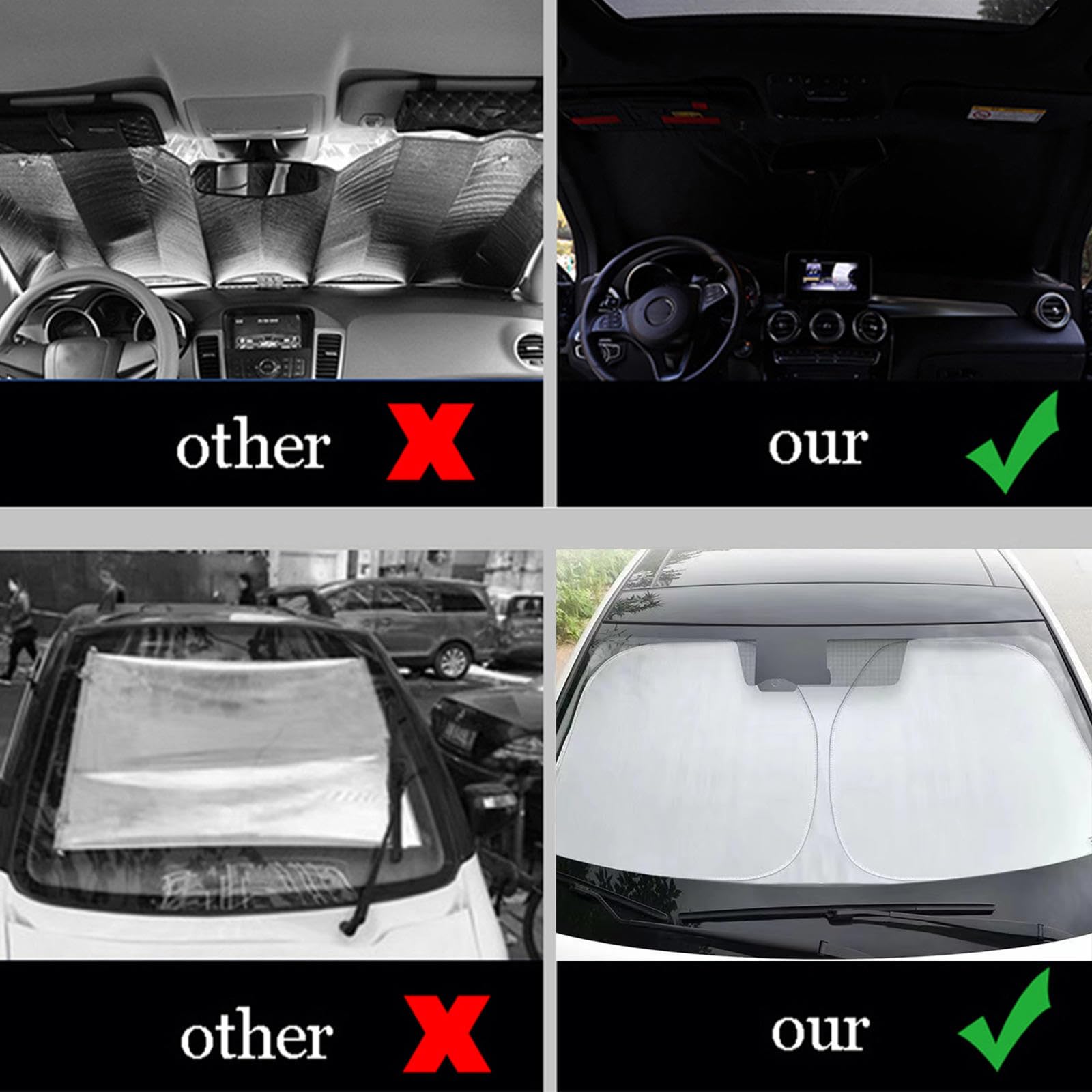 Parasol para parabrisas de Porsche Cayenne 2019-2024, parasol plegable portátil para parabrisas de coche, mantiene tu vehículo fresco