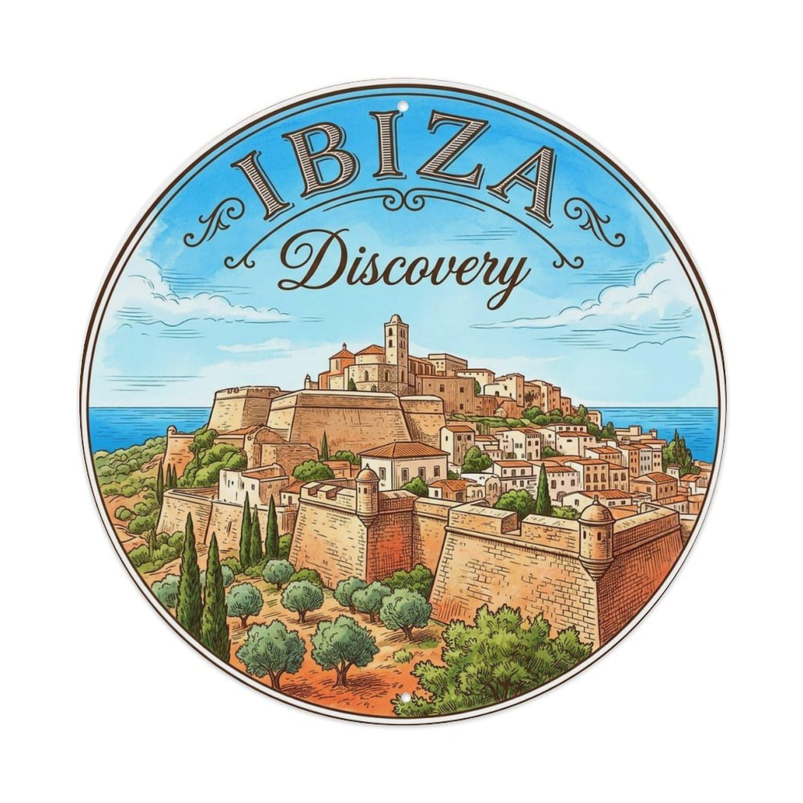 Vintage Travel Ibiza Spain Kingdom Metal Tin Sign