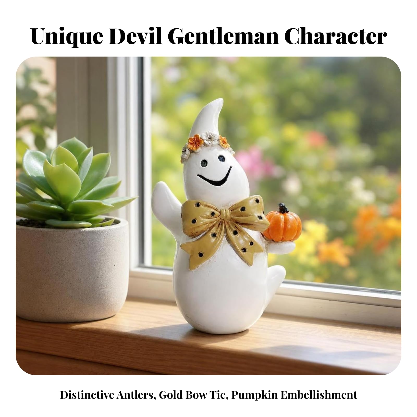 Statuetta con Zucca Compatto | Dipinto a Mano, Decorativo in Resina, Creativa, per Halloween, Collezionisti