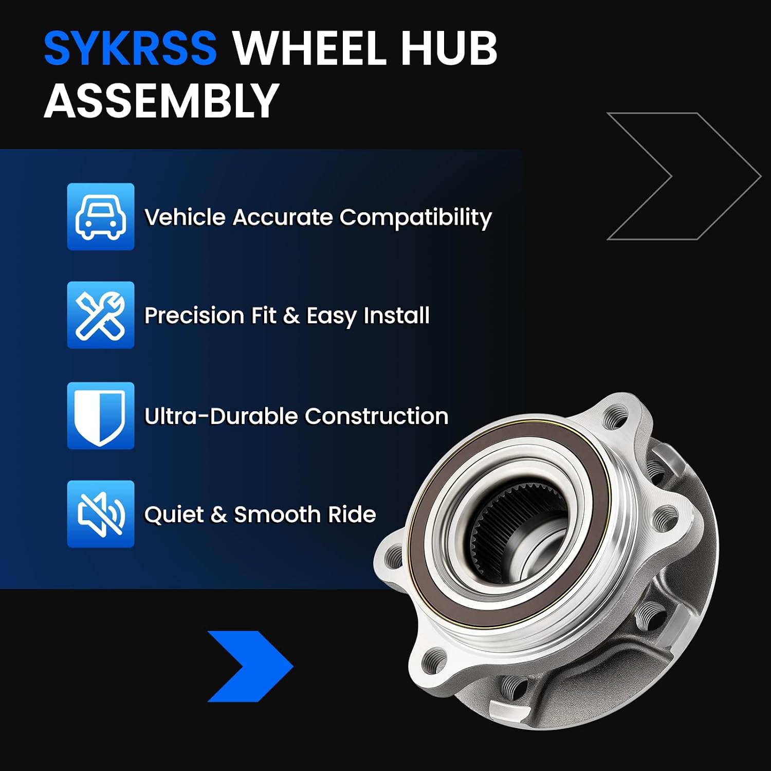 513301 Front Rear Wheel Bearing and Hub Assembly Compatible with Audi A4 A5 A6 A7 A8 Quattro allroad Q5 RS5 RS7 S4 S5 S6 S7 S8 SQ5, 5-Lug 1PCS