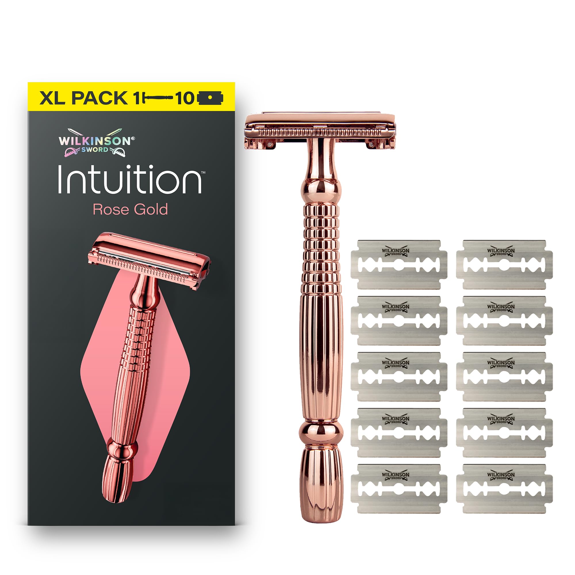 Wilkinson Sword Intuition Rose Gold Razor + Replacement Heads 9 Pcs