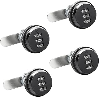 4 Pack Combination Cam Lock 1-1/8 Inch Cylinder Password Coded Admiral Lock Combi-Cam Lock for Cabinet Drawers Combination Lock