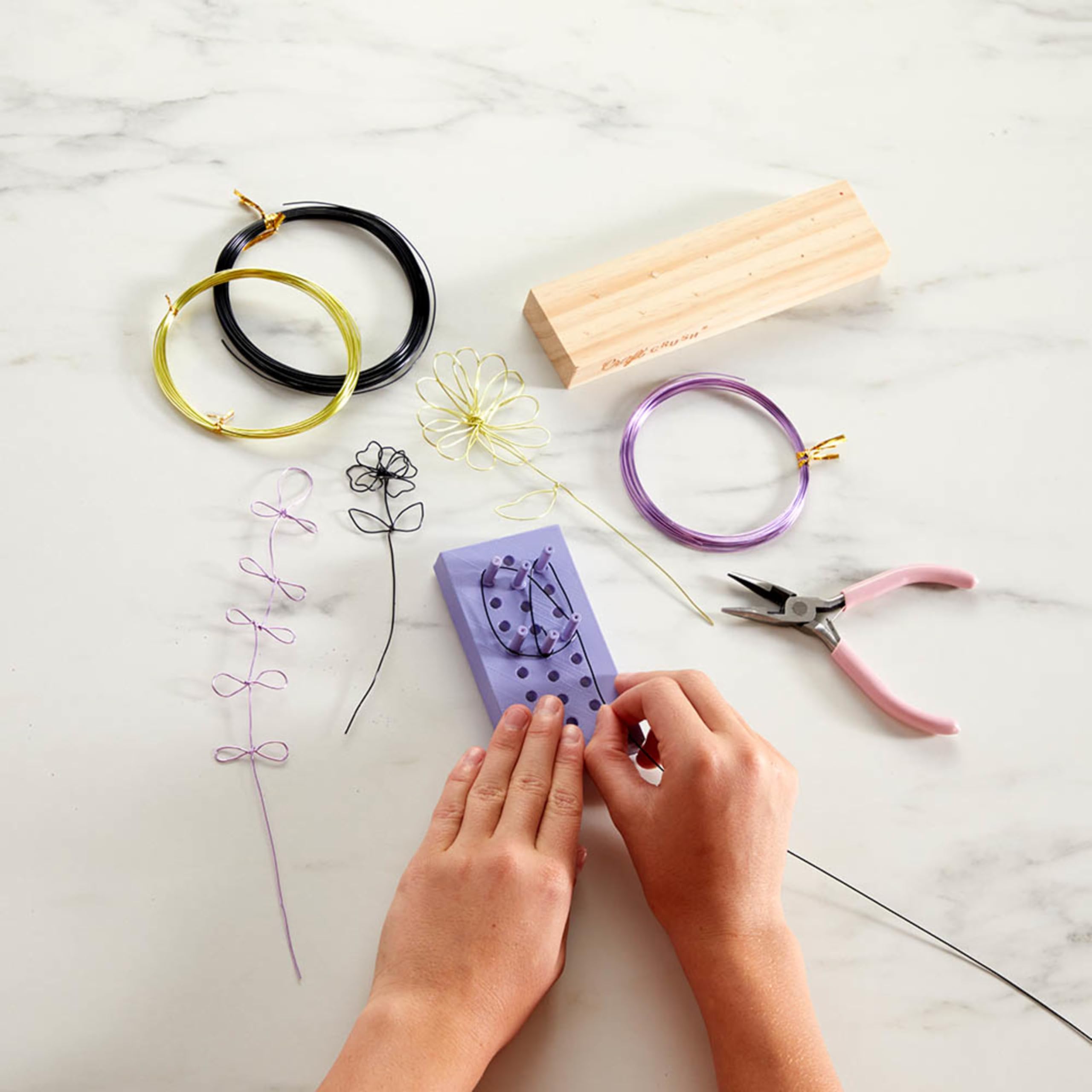 Craft Crush Wire Flowers - Create Unique Craft Wire Flower Designs with Easy to Use Tool and Guide with Display Stand - for Teens and Adults Ages 12, 13, 14, 15 and Up - Image 6