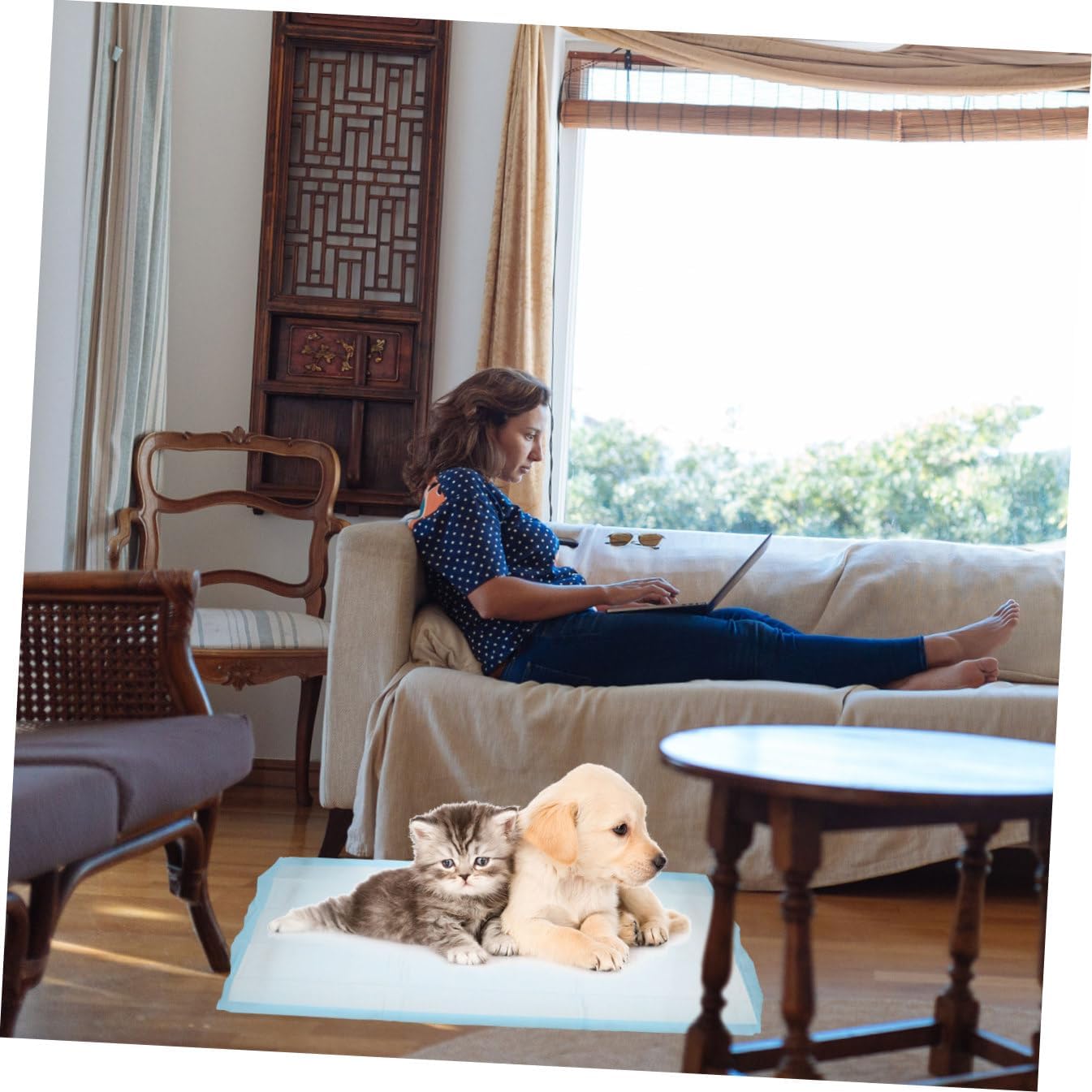 POPETPOP 20pcs Pet Urine Pads Disposable Dog XLarge Leak Strong Absorption Washable Diaper Mat