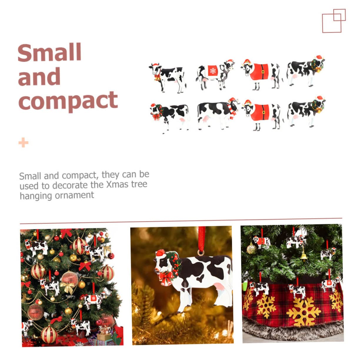 Alipis 24 STK Kuh Weihnachtskugeln Weihnachtsbaum-Kuh-Ornamente Weihnachtsbaum Anhänger Festschmuck Anhänger Selber Machen schmuck -anhänger Harz