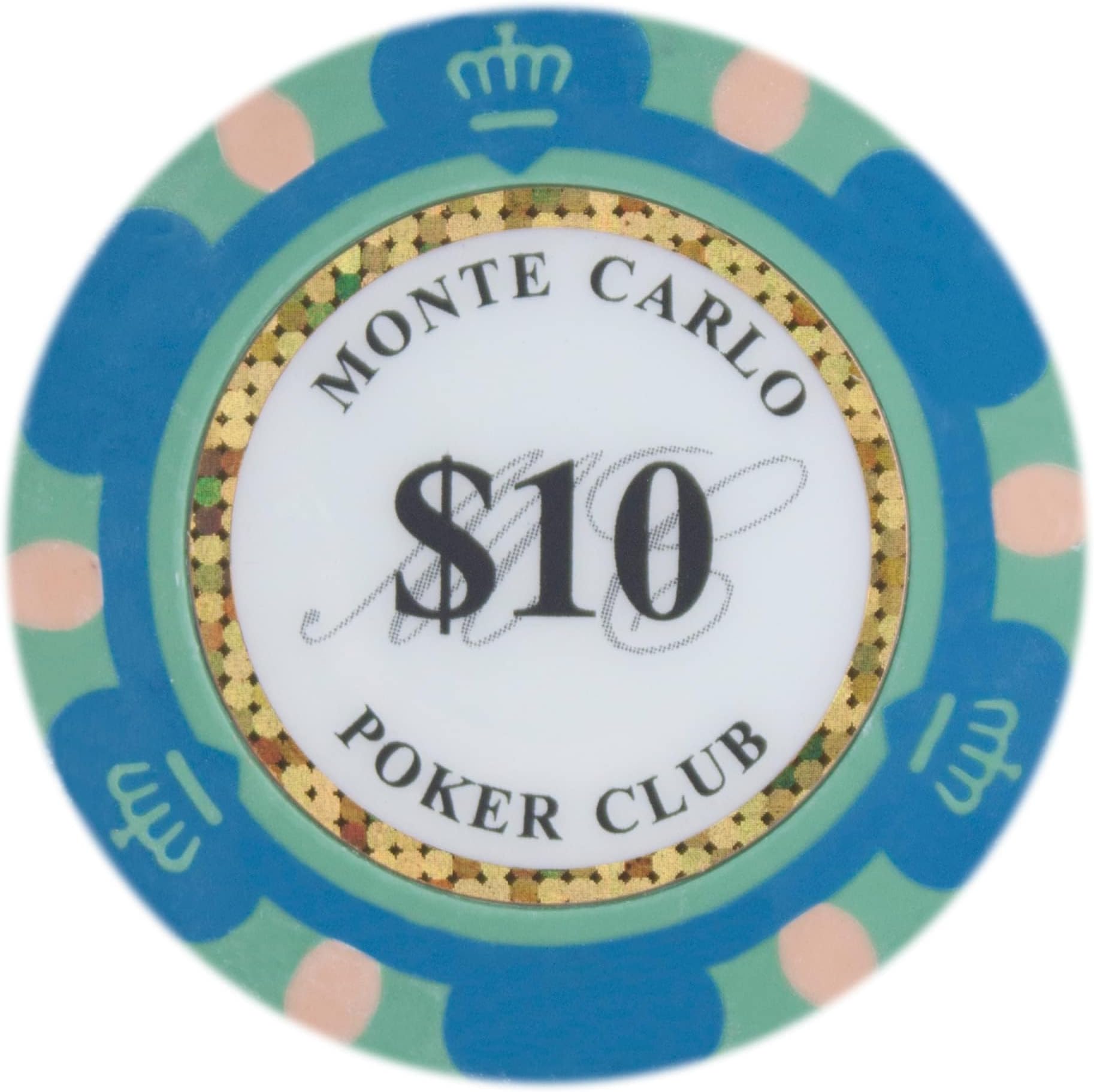Brybelly Monte Carlo Premium Poker Chips (50-Pack) Heavyweight 14-Gram Clay Composite