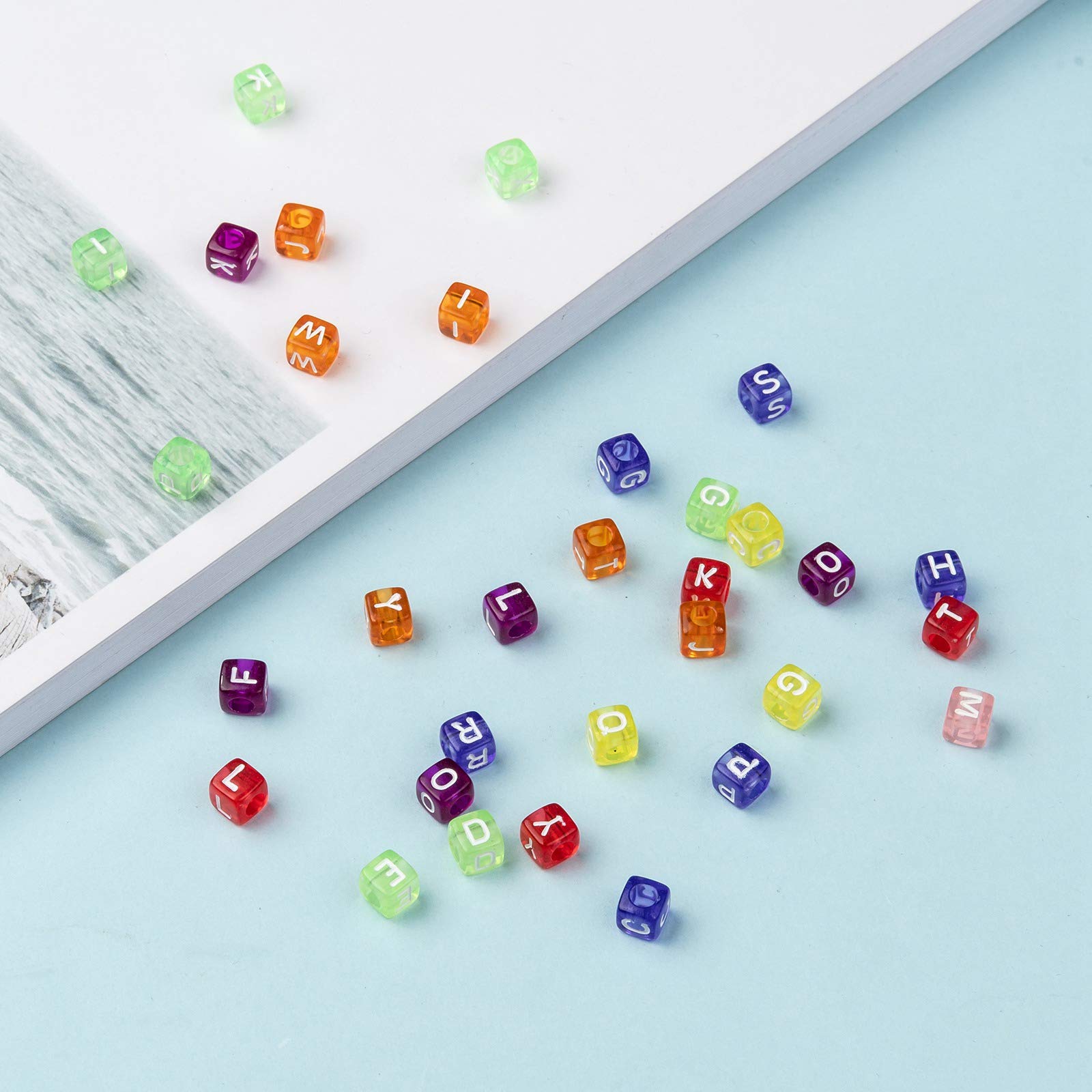 Craftdady 200Pcs Alphabet Letter Beads Cube Alphabet Spacer Beads for DIY Jewelry Making Key Chains 4mm Hole - Image 3