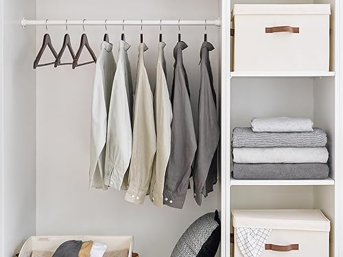 Miniatura 9 de StorageWorks Percha de madera para abrigos, perchas de madera para ropa, paquete de 30 unidades, color nogal, perchas de madera natural para