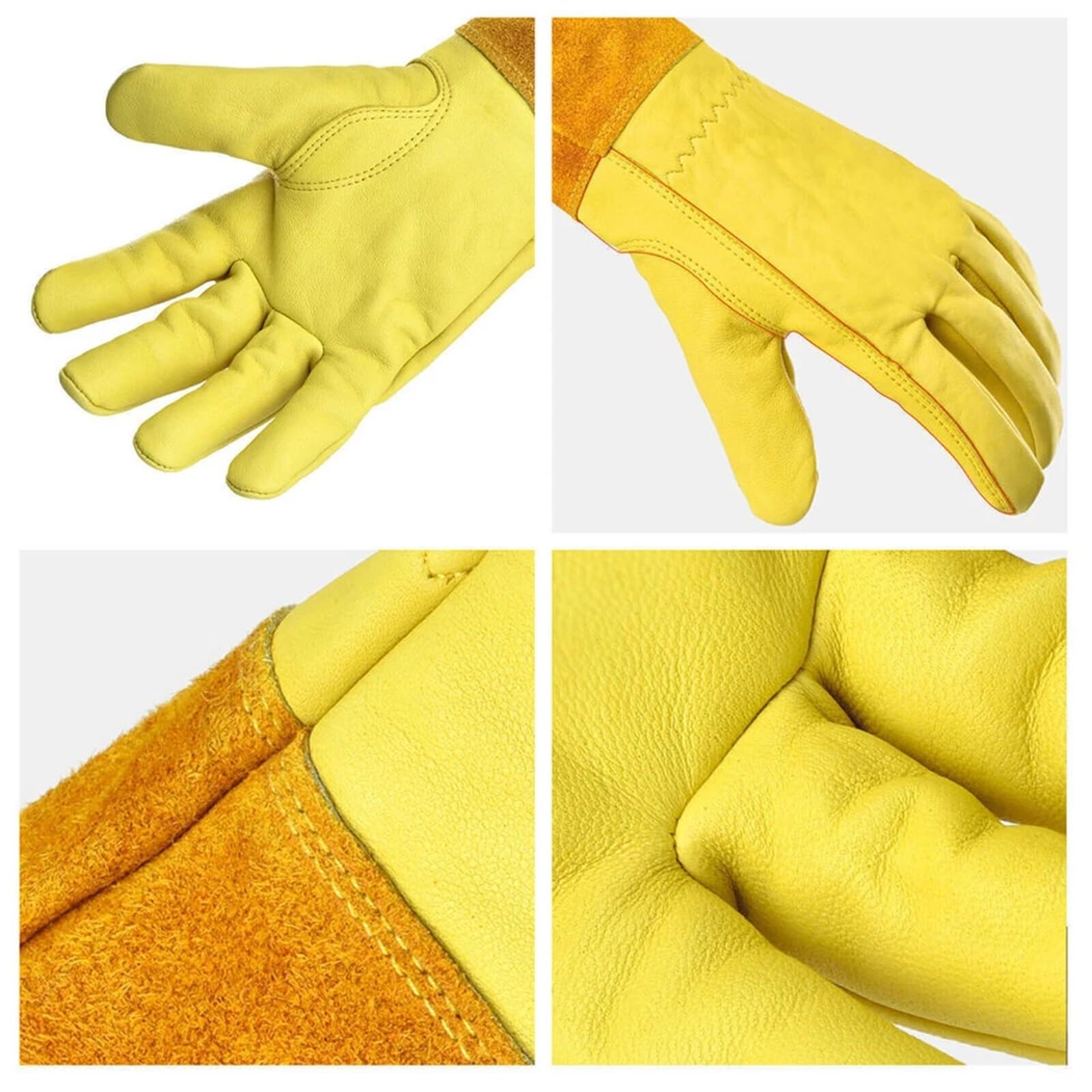 Gartenhandschuhe 1 Paar Lange, dornensichere Gartenhandschuhe, atmungsaktive Leder-Gartenhandschuhe mit Unterarmschutz, Blumenstulpe for Damen und Herren Arbeitshandschuhe Herren(XL)
