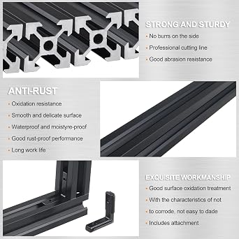 10PCS V Slot 2020 Aluminum Extrusion 800mm European Standard Anodized Linear Rail Aluminum Profile Extrusion Extruded Aluminum for 3D Printer Parts and CNC DIY (800mm 10Pcs 2020 V-Slot)