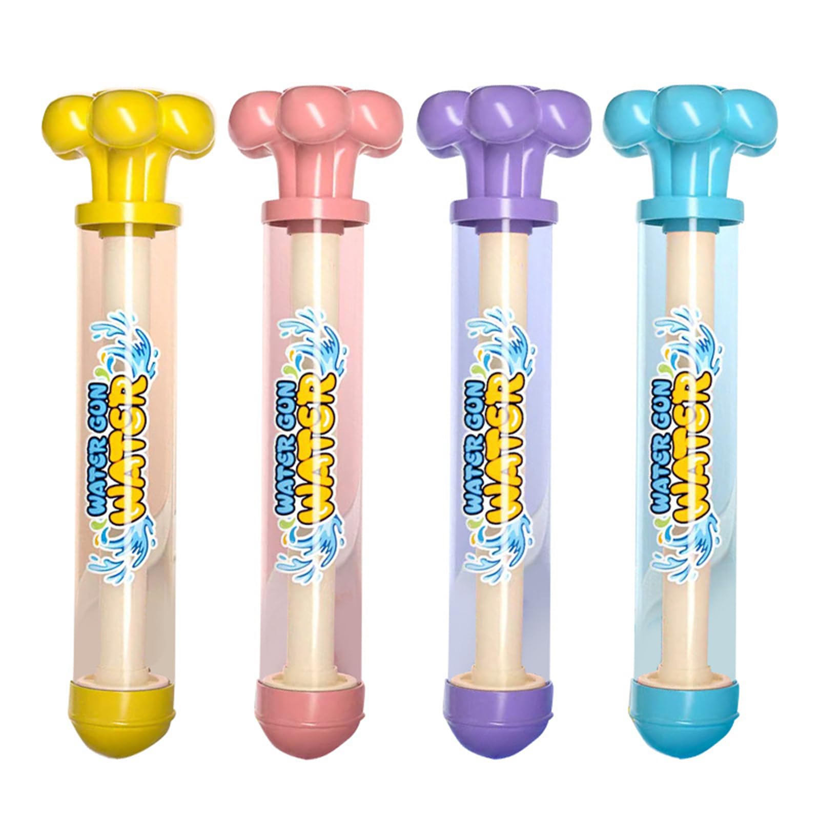 4 Pcs Firework Style Water Guns, Pull Out High Pressure Water Blaster, Pressure Pull-Out water Guns, Portable water Squirter, Summer Spray Toy, for Adults Pool Beach Backyard and Outdoor Party Games