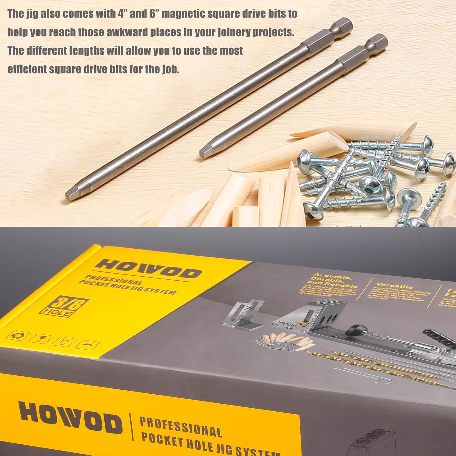 Buy HOWOD Pocket Hole Jig Kit, Professional and Upgraded AllMetal