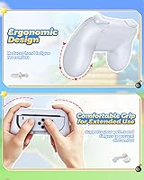 Vista 4 de FYOUNG Hand Grips Compatible with Switch Controllers, Grip for Switch Joy Con - White (2 Packs)