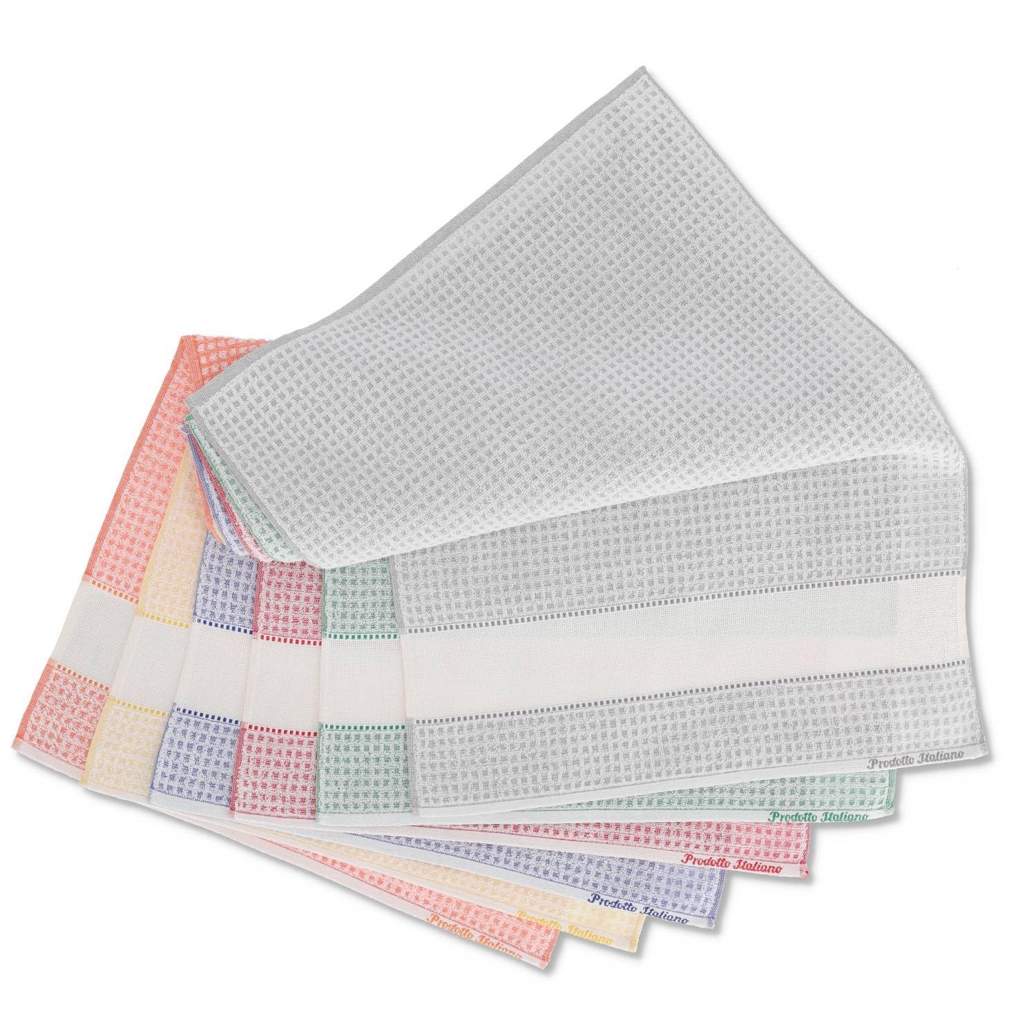 Casatessile Set 6 Strofinacci Greta con Balza Aida - Colori