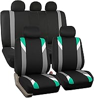 Vista 26 de FH Group - Juego de fundas de asientos frontales de tela para asientos de respaldo bajo con reposacabezas removibles, ajuste universal, compatible