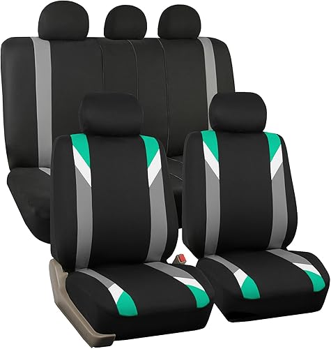 Miniatura 26 de FH Group - Juego de fundas de asientos frontales de tela para asientos de respaldo bajo con reposacabezas removibles, ajuste universal, compatible